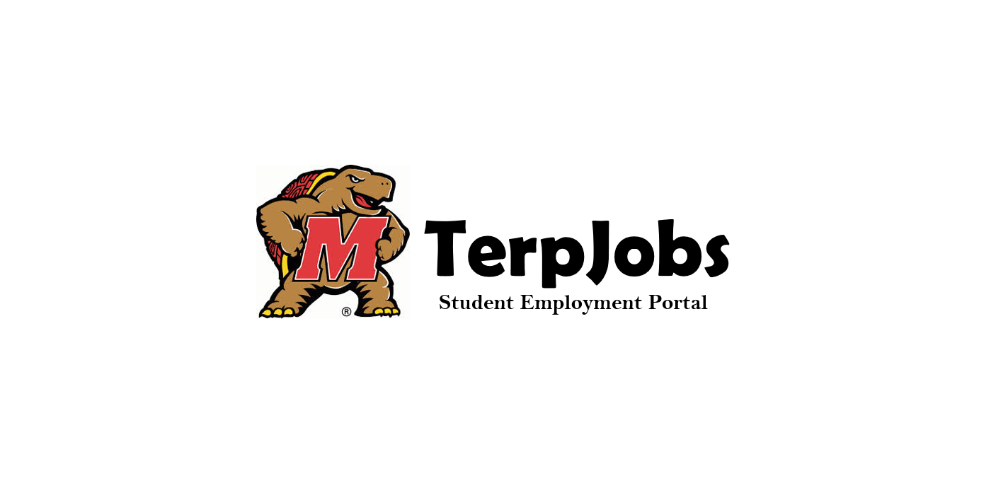 Testudo Mascot logo with the text TerpJobs Student Employment Portal