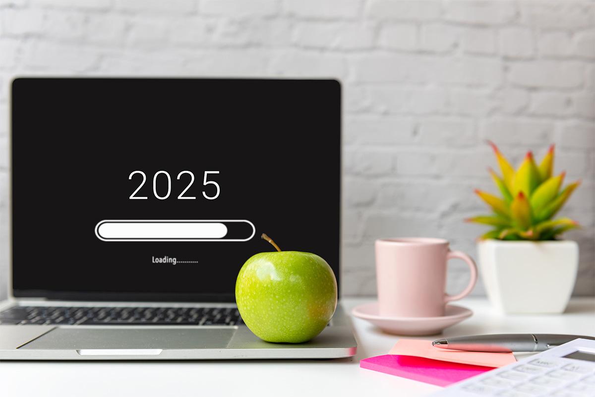 laptop open with a loading meter