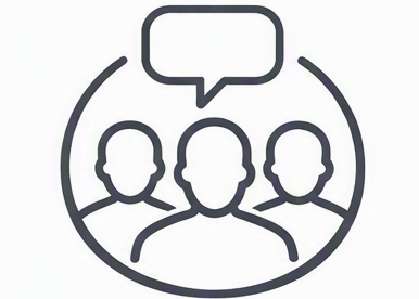 group of participants line art