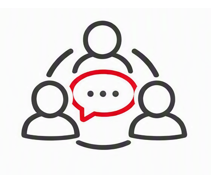 icon depicting group discussion